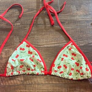 Cherry Heart Cape May Bikini Top PINK by Frankie’s Bikinis